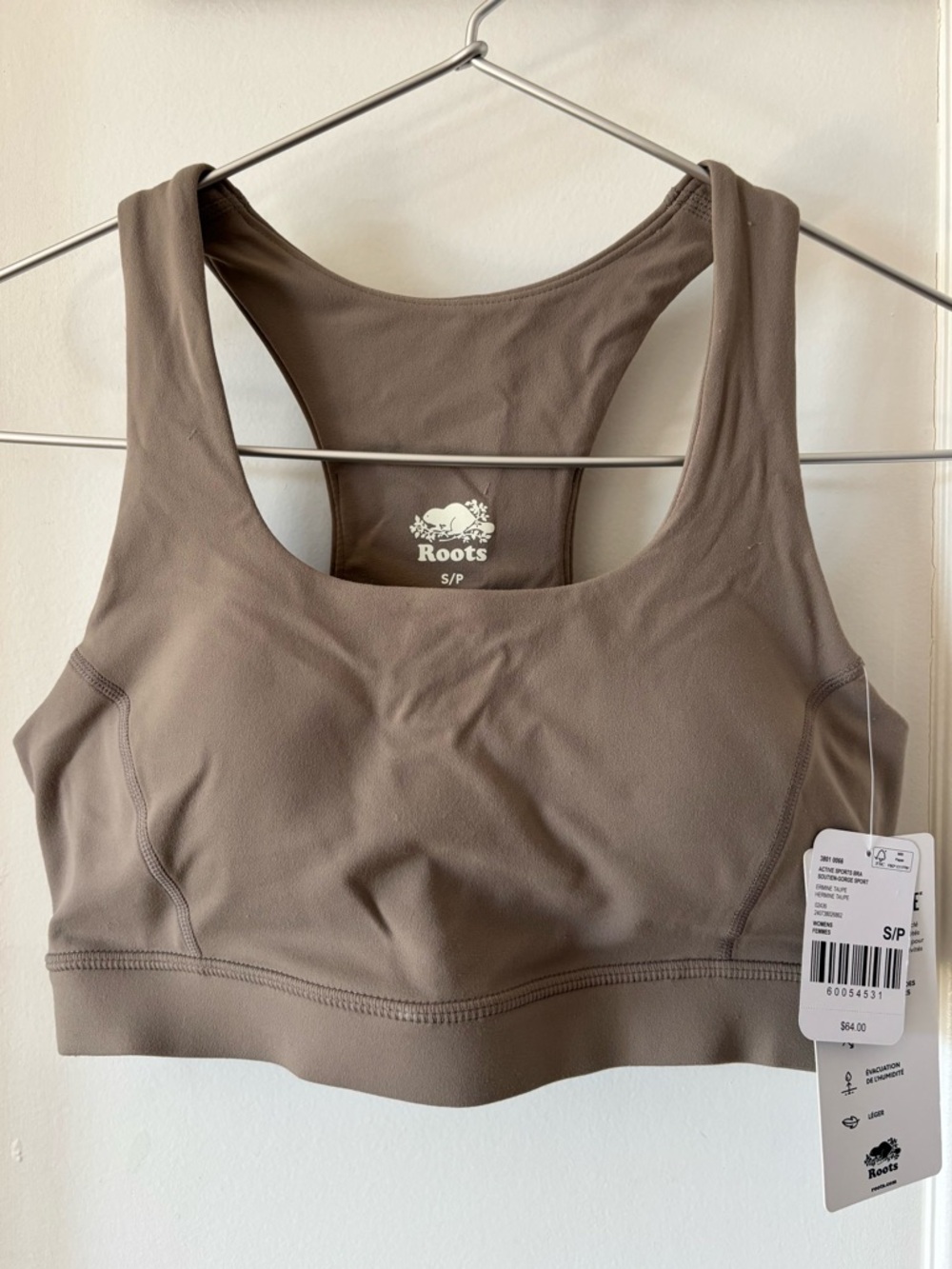 Roots Restore Stretch Beige Sports Bra